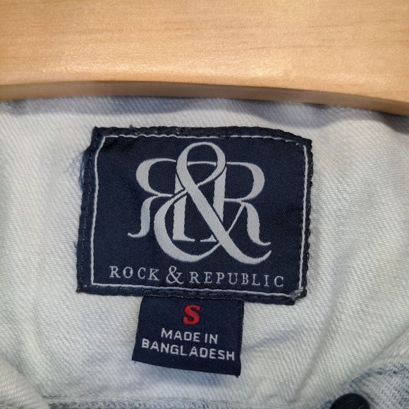 Rock & Republic Women's Hitchhiker Denim Jean Jacket Blue Small Light Wash - Picture 10 of 14